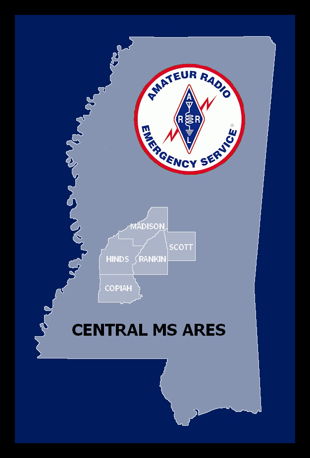 Central Mississippi ARES - Service Area Map